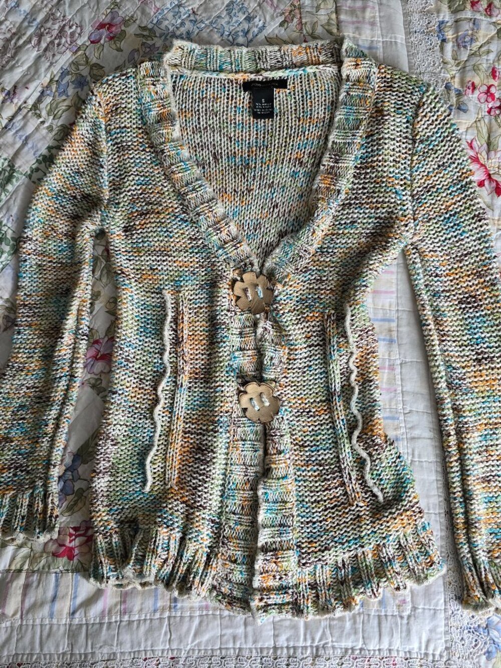 Vintage BCBG Multicolored Cardigan, Size Small